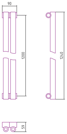 Полотенцесушитель Водяной Сунержа Эстет-0 (120х9) 2 секции Белый 12-0331-1202
